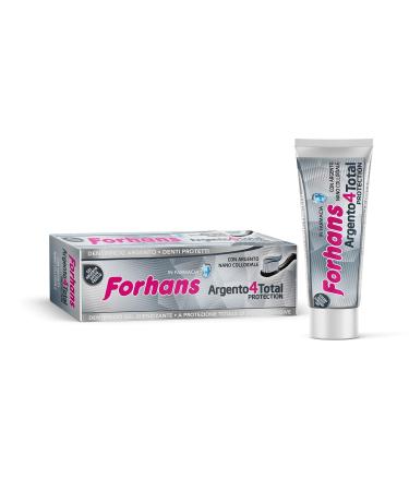 Forhans, Argent4TotalProtection Toothpaste, Colloidal Silver Toothpaste Gel, Total Action, Antibacterial Toothpaste for Oral Hygiene, with Phosphate and Sodium Carbonate, 75 ml