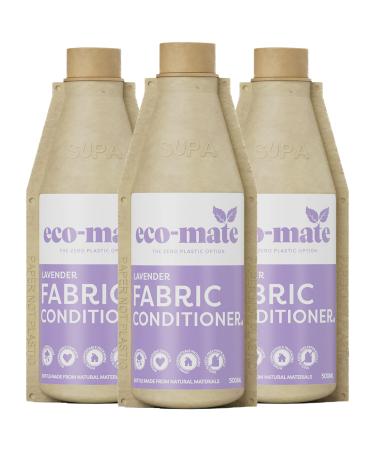 Eco-Mate - Lavender Concentrated Fabric Conditioner - 500ml (Pack of 3) - Eco Friendly - 100% Plant-Based Biodegradable Fabric Softener - Natural Ingredients - Fresh & Calming Fragrance - Buy Online on GoSupps.com