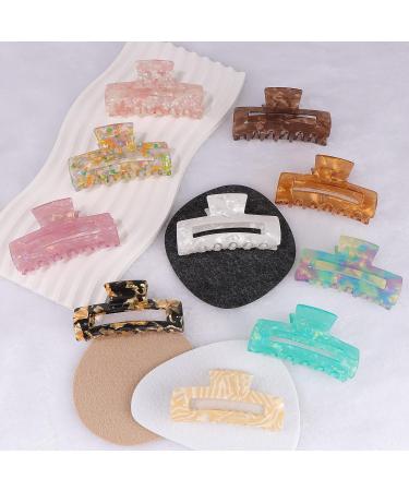 Magicsky 10 Pcs Marble Tortoise Acrylic Hair Claw Clips for Women - Cute Butterfly Barrettes Pins - Aesthetic Styling Accessories in Brown Opal Pink Multicolor - Buy Online on GoSupps.com