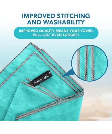 Youphoria Microfiber Travel Towel - Fast Drying & Lightweight | Mint/Gray, Large 32x72 - Buy Online on GoSupps.com