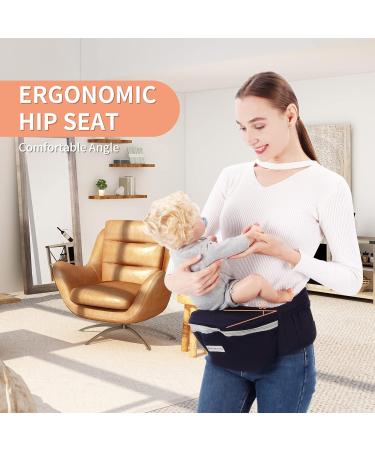 6-in-1 Newborn to Toddler Baby Carrier with Hip Seat - Navy Blue | Adjustable & Breathable All Seasons Baby Holder Backpack 0-36 Months - Buy Online on GoSupps.com