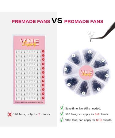 Combo 3 Pack of 1000 Premade Mixed Length Volume Lash Extensions - Customizable Mega Eyelash Fans for Ultimate Beauty - Buy Online on GoSupps.com