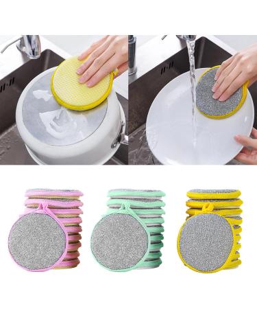 Washing Sponges Double-Sided Cleaning Spongs Household Scouring Pad Wipe Dishwashing Sponges Cloth Dishwashing Brush Household Cleaning Reusable Durable Cleaning Yellow - Buy Online on GoSupps.com
