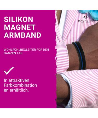 Magnetix Wellness Flexi Magnetic Bracelet - Skin-Friendly Silicone Blue/Black Fits Swollen Wrists XL - International Shipping Available - Buy Online on GoSupps.com