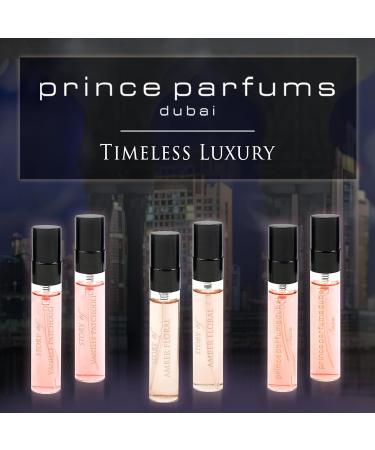 Prince Parfums Dubai Women's Discovery Kit - Essence of Elegance - 6 x 5ML Collection of Amber Floral Vanille Patchouli and Amira - Extrait de Parfum Samples - Long Lasting Womens Discovery Kit - Vanille Patchouli Amber Floral Amira - Buy Online on GoSupps.com