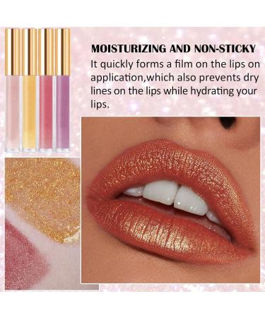 DAGEDA 4PCS Shimmer Liquid Lipstick - Long Lasting Moisturizing & Waterproof Lip Gloss for Women | Sparkling Multicolor Lip Makeup - Buy Online on GoSupps.com