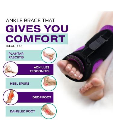 Adjustable Plantar Fasciitis Night Splint - Foot Pain Relief Brace for Plantar Fasciitis, Foot Drop, Achilles Tendonitis, Heel Pain - 1 Foot - Buy Online on GoSupps.com