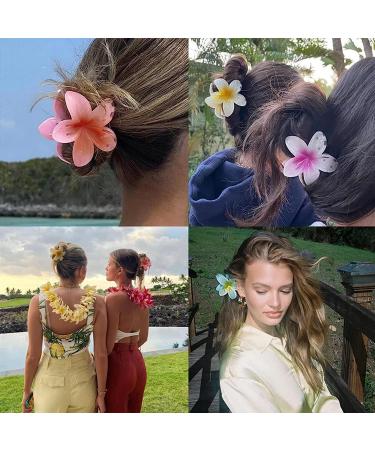 Shop IOSPKKIO Floral Hair Clips - 4 Pack Non-Slip Strong Hold Large Clamps for Thick Hair - Hawaiian Style in 4 Colors - Buy Online on GoSupps.com
