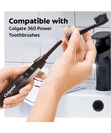 Colgate 360 Power Charcoal Replacement Toothbrush Heads - Soft Bristles & Rubber Polisher - 2 Pack for Any 360 Battery Toothbrush - International Shipping Available - Buy Online on GoSupps.com