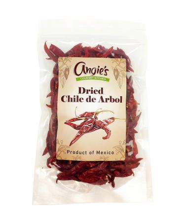 Dried Chile de Arbol Peppers 4oz | Freshly Packed in Resealable Bag 4 Ounce (Pack of 1)