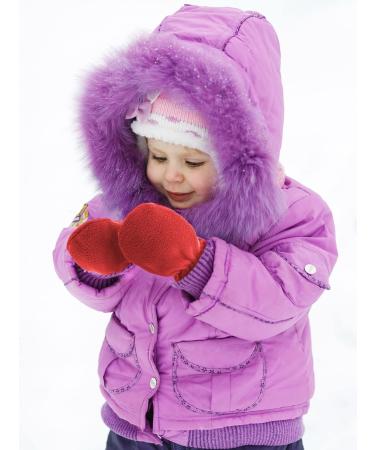 Boyiee 3 Pairs Baby Toddler Winter Mittens Kids Fleece Warm Mittens 6-18 Months Black Red Rose Red - Buy Online on GoSupps.com