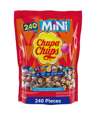 Chupa Chups Mini Lollipops Bulk Candy Variety Pack - 240ct, 7 Assorted Flavors for Kids, Halloween, Parties, Office - Cremosa Ice Cream Suckers for Gifting - Buy Online on GoSupps.com