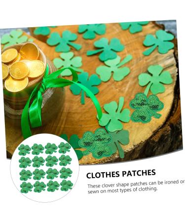 STOBOK 1 Set 20 Pcs Patch St Patricks Day Patches Leaf Embroidered Hot Melt Adhesive Film Clothing - Buy Online on GoSupps.com