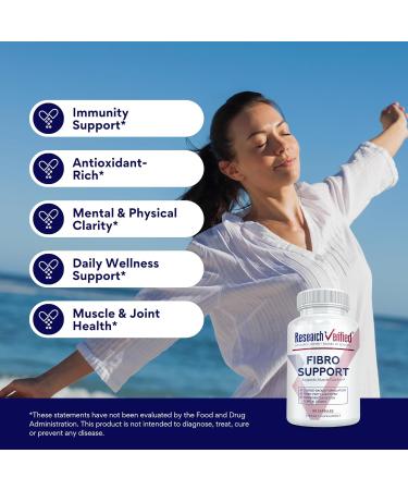 Research Verified Fibro Support - 90 Capsules - MSM Magnesium Vitamin D3 BioPerine - 1 Month Supply - Vegan 90 Count (Pack of 1) - Buy Online on GoSupps.com