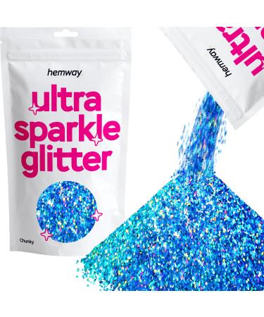 Hemway |Ultra-shine glitter chunky glitter 1/40 "0.025" 0.6mm 625 micron 100 g Ocean Blue Holographic Ocean Blue Holographic Chunky-100g