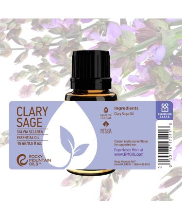 Rocky Mountain Oils Clary Sage Essential Oil - 100% Pure Aromatherapy | Sweet Scent for Diffusers & Skin Care | 15ml for Candle Making & Home - Buy Online on GoSupps.com