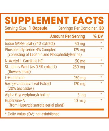 Natures Wellness Brain Booster | Natural Cognitive Enhancer for Increased Focus Memory and Mental Clarity | Nootropics Brain Supplement | DMAE Rhodiola Rosea Extract Bacopa Monnieri Ginkgo Biloba - Buy Online on GoSupps.com