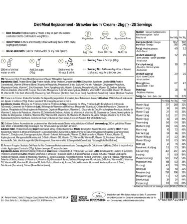 Protein Works Diet Meal Replacement | 250 Calorie Strawberry Cream Shake | Weight Loss Meal | 28 Servings | 2kg Pack - Buy Online on GoSupps.com