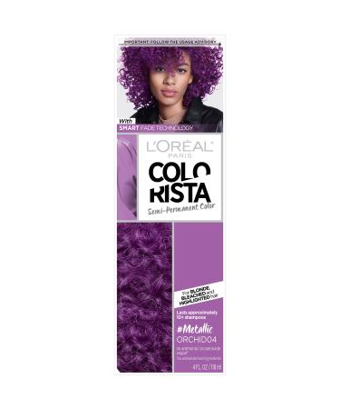 L'Oreal Paris Colorista Metallic Semi Permanent Hair Color Kit for Light Blonde or Bleached Hair  Metallic Orchid Purple