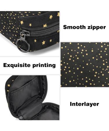 Stylish Menstruation Pad Bag with Zipper | Women's Tampon & Napkin Storage | Golden Star Pattern | 12 Color Options - Buy Online on GoSupps.com