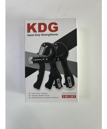 Adjustable KDG Hand Trainer Set - 5-60 kg Resistance Finger & Grip Strength Trainer for Forearm Muscle Development - Black - Buy Online on GoSupps.com