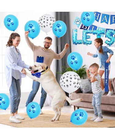 Dog Birthday Party Supplies Dog Birthday Hat Birthday Boy Sash Happy Birthday Banner 12 Inch Paw Print and 16 Inch Lets Pawty Balloon Cute Bowtie 7-Piece Set for Pet Birthday Decoration(Blue) - Buy Online on GoSupps.com
