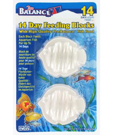 Penn-Plax Pro Balance 14-Day Vacation Feeding Blocks Fish Shape (Pack of 2)