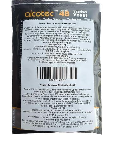 AlcoTec Turbo Yeast Classic 48h 20% Alcohol 130g (Pack of 2) | Fast International Shipping - Buy Online on GoSupps.com
