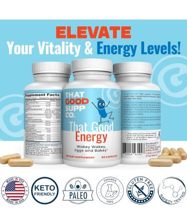 That Good Energy Natural Supplements for Women & Men | All Day Energy & Focus Pills | Sugar Free Keto Friendly B Vitamins - Made in USA - 60 Count - Buy Online on GoSupps.com