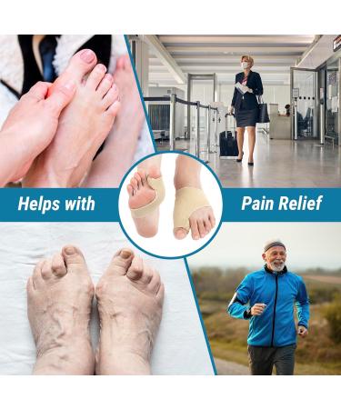 360 RELIEF Silicone Bunion Corrector - Big Toe Separator & Pain Relief | Beige Large Pair + Mesh Laundry Bag - Buy Online on GoSupps.com