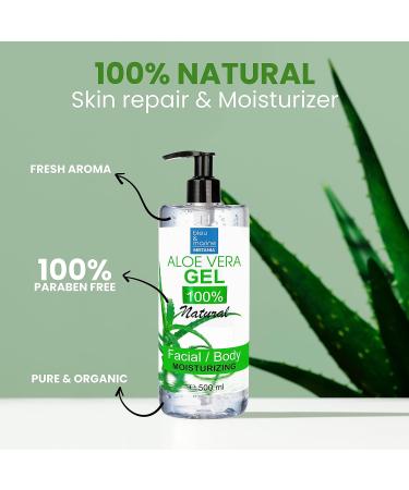 1000 ml Pure Aloe Vera Gel - DIY Face & Body Care Moisturizer | Hair Repair, After Sun Soothing Gel | 100% Natural | Fresh Canary Islands Aloe Vera - 1 l Pack - Buy Online on GoSupps.com