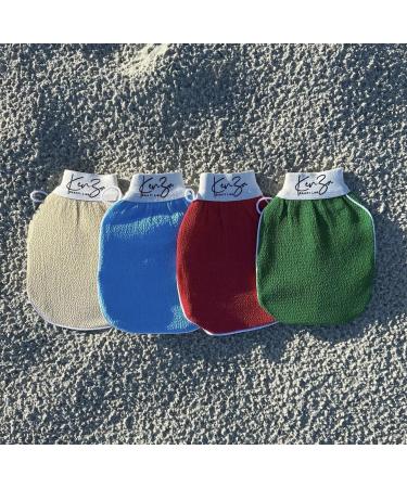 Deep Exfoliating Gloves for Shower - Naturally Remove Dead Skin | Exfoliating Body Scrubber Glove for Smooth Soft Skin (Blue) - International Shipping - Buy Online on GoSupps.com