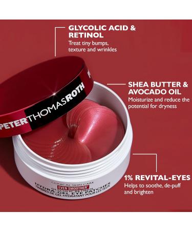 Peter Thomas Roth Even Smoother Glycolic Retinol Hydra-Gel Eye Patches - Treat Fine Lines Wrinkles & Texture - International Shipping Available - Buy Online on GoSupps.com