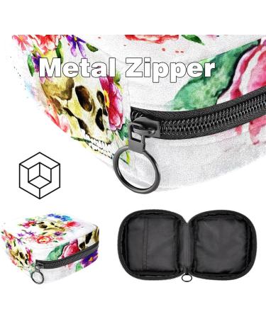 Buy Women's Binding-Up Bags | White Skull Bones Portable Menstrual Pad Holders | Stylish Storage for Tampons & Bandages - Buy Online on GoSupps.com