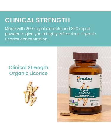 Himalaya Organic Licorice Caplets - 600mg, 60 Count | Digestion & Gas Relief - Buy Online on GoSupps.com