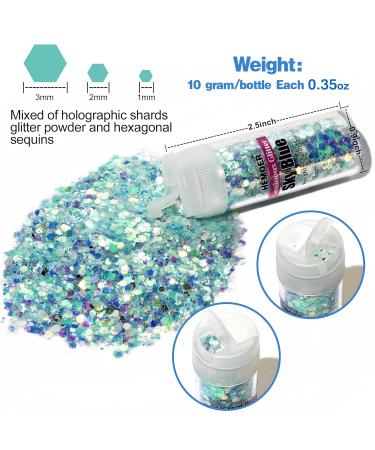 Buy Hemoer Fluorescent Glitter Set - 12 Iridescent Colors for Makeup Body Nails & Halloween DIY Crafts - International Shipping Available - Buy Online on GoSupps.com