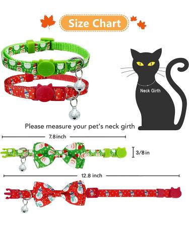 Christmas Cat Bow Tie Collar 2 Pack with Bell - Santa and Snowman Designs for Holiday Kittens - Buy Online on GoSupps.com