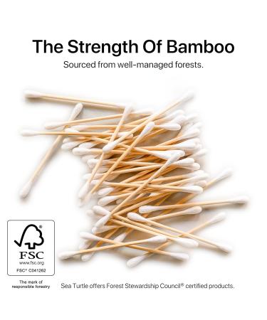 Sea Turtle Bamboo Cotton Swabs - 200 Count Eco-Friendly Vegan & Biodegradable | Organic Double Tip Wooden Ear Sticks - Buy Online on GoSupps.com