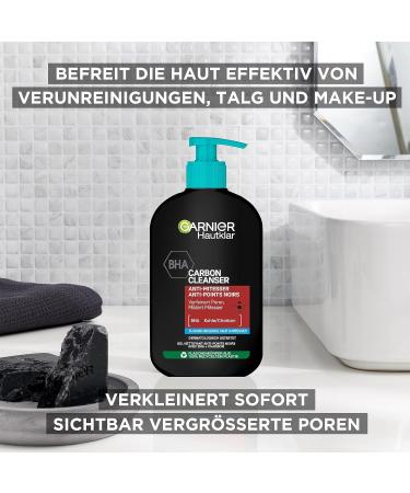 Garnier Hautklar Cleansing Gel 250ml | BHA Carbon Cleanser Anti-Blackhead & Pimple Wash - Buy Online Internationally - Buy Online on GoSupps.com