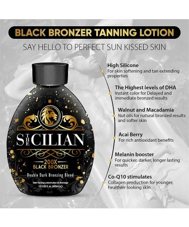Sicilian 200X Dark Bronzer Tanning Lotion | Best for Glowing Skin, Gradual Bronzing & Sunless Tanner | Luxurious Body Nourishment - Buy Online on GoSupps.com