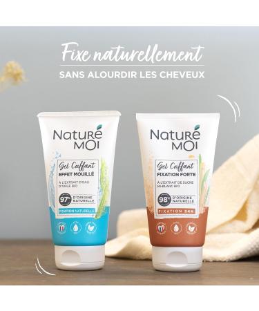 Natur Moi - Wet Effect Styling Gel - Non-Greasy Non-Sticky - 12 Hour Hold - All Hair Types - 97% Natural Origin - Organic Barley - 150ml - Recycled Tube - Made in France - Buy Online on GoSupps.com
