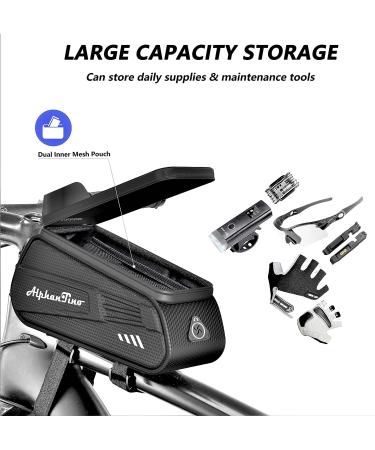 Alphantino Waterproof Large Bike Frame Bag - Military Grade Eva Front Frame Pouch for GPS, TPU Touch-Screen, Sun-Visor - Cycling Phone Holder - Buy Online on GoSupps.com