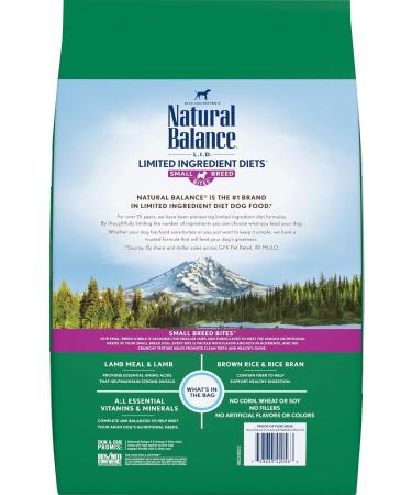 Natural Balance Small Breed Bites L.I.D. Limited Ingredient Diets Dry Dog Food Lamb Meal & Brown Rice Formula 12-Pound Small Breed Bites L.I.D. Lamb Meal & Brown Rice Small - Buy Online on GoSupps.com