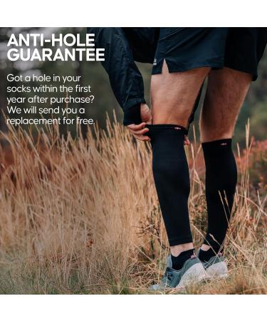 DANISH ENDURANCE Graduated Calf Compression Sleeves - Solid Black XXL | 21-26 mmHG for Men & Women - Buy Online on GoSupps.com