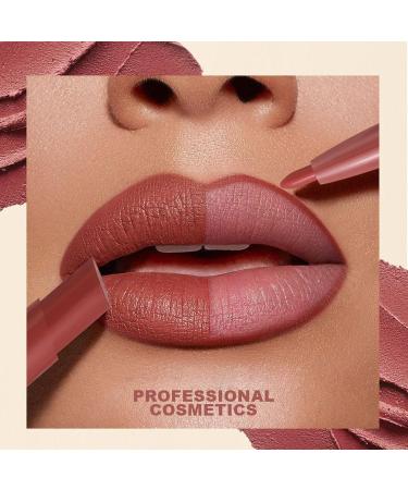 Set of 6 double-ended matte lip pencils for lips and matte liquid lipsticks | Waterproof beauty lip gloss for dates and holidays - Buy Online on GoSupps.com