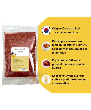 EasyCookAsia Gochugaru 100g Piment Cor en en Flocons (Origine Cor e du Sud) | Qualit Premium | Id al pour Kimchi Tteokbokki BBQ Nouilles | Sachet Refermable - Buy Online on GoSupps.com