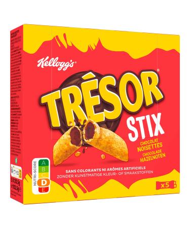 Kellogg's Treasure Stix Chocolate Hazelnut Cereal Bars, 5 x 20.5g