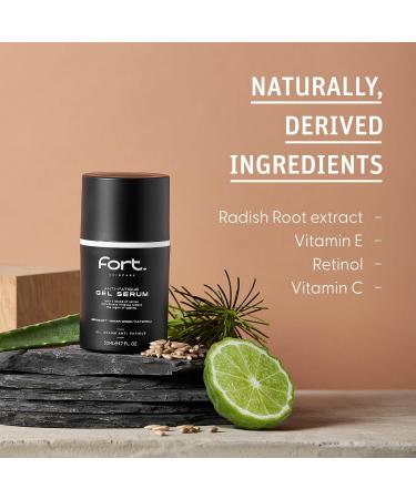Fort Skincare - Anti-Fatigue Gel Serum for Men - 50ml - Fresh & Radiant Skin - Reduce Wrinkles -Bergamot Cedar Wood & Patchouli - with Natural Ingredients - Ideal for all Skin Types - Mens Skincare Gel-Serum - Buy Online on GoSupps.com