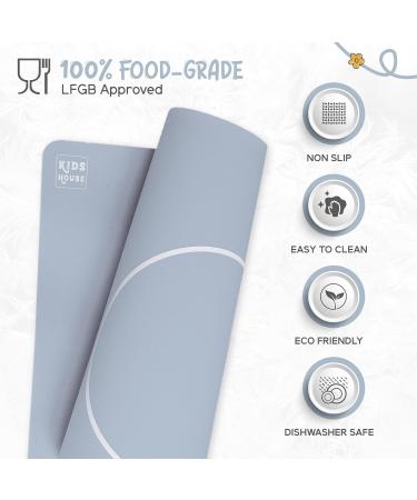Montessori Toddler Silicone Placemat - Non-Slip & Easy-to-Clean Dining Mat for Kids - Eco-Friendly Grey - Buy Online on GoSupps.com