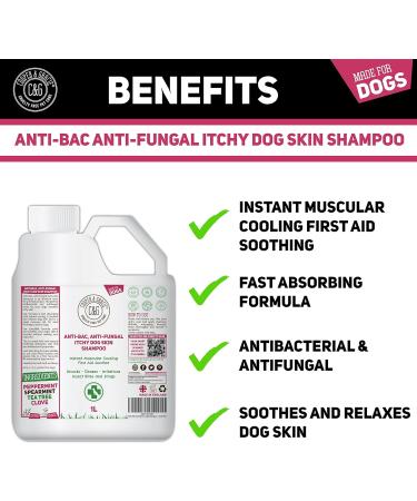 Dog Shampoo For Itchy Skin Antibacterial And Antifungal | Natural Medicated Low Lather Safe Formula | Fast Absorbing and Skin Cooling First Aid | Great For Cuts Grazes Skin Irritation - Buy Online on GoSupps.com